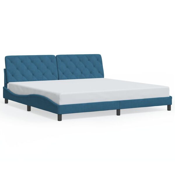 vidaXL Cadre de lit sans matelas bleu 200x200 cm velours