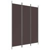 vidaXL Cloison de s&eacute;paration 3 panneaux Marron 150x200 cm Tissu