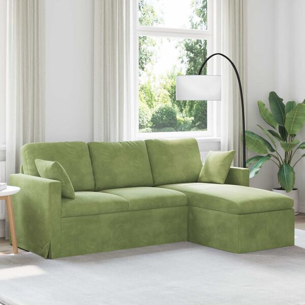vidaXL Canap&eacute; Vert clair 198 x 134 x 80 cm Velours