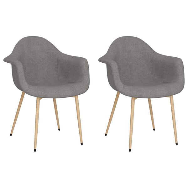 vidaXL Chaises &agrave; manger lot de 2 gris clair tissu