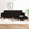 vidaXL Canap&eacute;-lit &agrave; 2 places avec repose-pied noir tissu