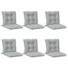 vidaXL Coussins de chaise &agrave; dossier bas lot de 6 gris clair m&eacute;lang&eacute;