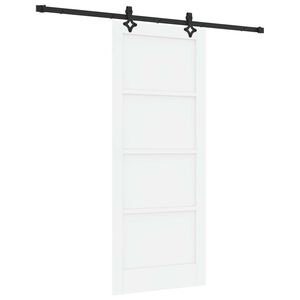 vidaXL Porte coulissante Blanc et noir 83 x 202 cm Bois de pin massif
