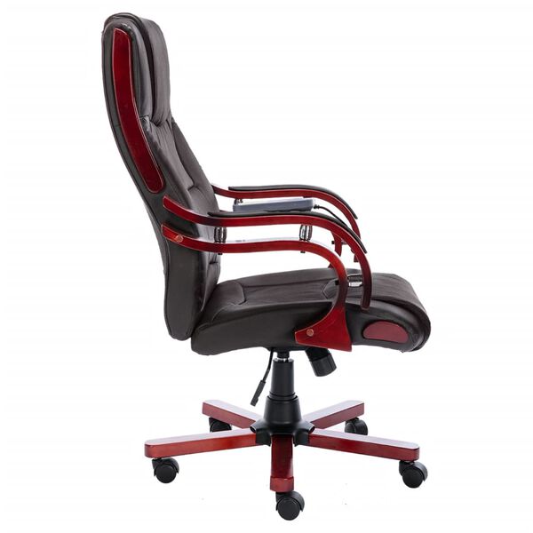 vidaXL Chaise de bureau de massage Marron Cuir v&eacute;ritable