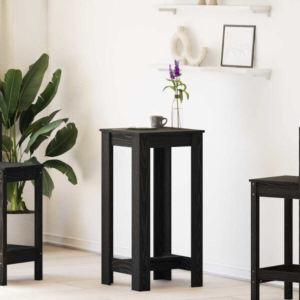 vidaXL Table de bar Ch&ecirc;ne noir 51 x 50 x 103,5 cm Bois d'ing&eacute;nierie