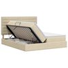 vidaXL Lit de Rangement avec t&ecirc;te de lit Cr&egrave;me 200 x 200 cm Tissu