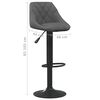 vidaXL Tabouret de bar Gris foncé Velours