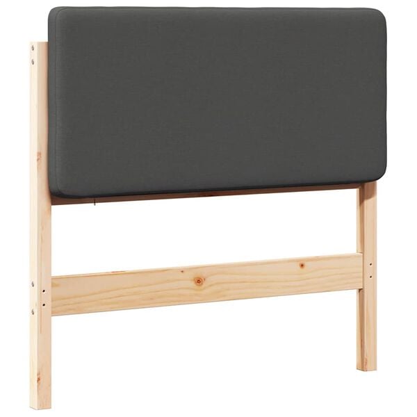 vidaXL T&ecirc;te de lit capitonn&eacute;e Brun et gris fonc&eacute; 100 cm Pin massif