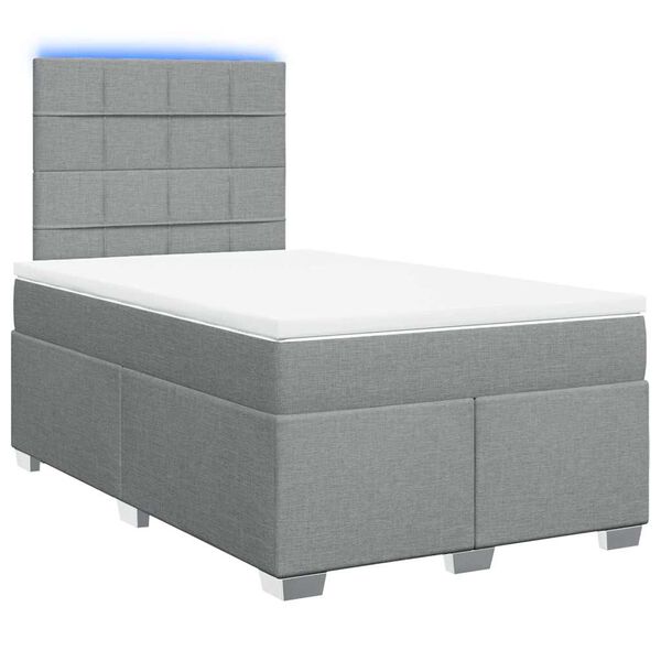 vidaXL Sommier &agrave; lattes de lit avec matelas Gris clair 120x200cm Tissu