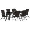 vidaXL Ensemble de salle &agrave; manger pour jardin 7 pcs Noir caf&eacute;