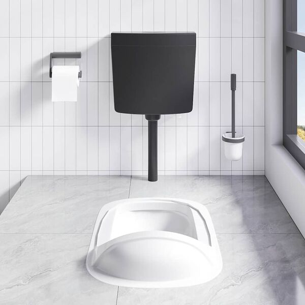 vidaXL Réservoir de toilette avec entrée d'eau inférieure 3/6 L Noir