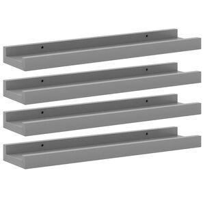 vidaXL &Eacute;tag&egrave;res murales 4 pcs Gris 40x9x3 cm