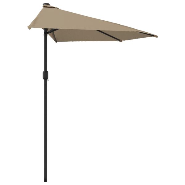 vidaXL Parasol de balcon avec m&acirc;t en aluminium Taupe 300x155 cm Demi