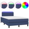 vidaXL Sommier &agrave; lattes de lit avec matelas LED Bleu 120x200 cm Tissu
