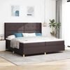 vidaXL Lit &agrave; Ressorts avec matelas Marron fonc&eacute; 200 x 200 cm tissu