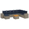 vidaXL Ensemble de canap&eacute; de jardin 9 pcs avec coussins gris r&eacute;sine tress&eacute;e