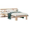 vidaXL Cadre de lit avec t&ecirc;te de lit Marron 90 x 200 cm Pin massif