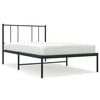 vidaXL Cadre de lit m&eacute;tal sans matelas avec t&ecirc;te de lit noir 107x203cm