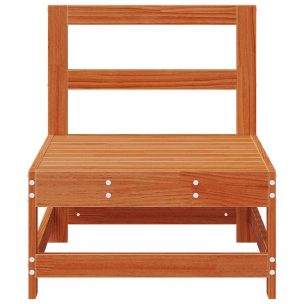 vidaXL Sofa de jardin milieu Pin massif Brun Cir&eacute; 124 x 62 x 70,5 cm