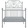 vidaXL Cadre de lit sans matelas gris m&eacute;tal 100x200 cm