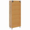 vidaXL Haut Armoire 2 pcs Ch&ecirc;ne artisanal Bois Agglom&eacute;r&eacute; et Verre