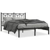 vidaXL Cadre de lit m&eacute;tal sans matelas avec t&ecirc;te de lit noir 135x190cm