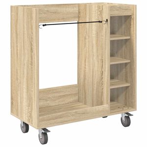 vidaXL Armoire de Golf avec roue Uni Ch&ecirc;ne Sonoma 90 x 45 x 98 cm