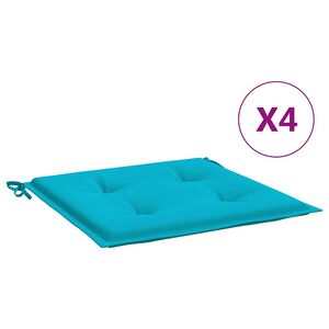 vidaXL Coussins de chaise de jardin lot de 4 turquoise 50x50x4cm tissu