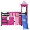 vidaXL Lit mezzanine enfants avec tour sans matelas rose 80x200 cm