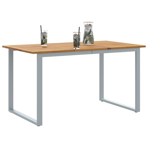 vidaXL Table de jardin pour repas Gris 140 x 80 x 75 cm