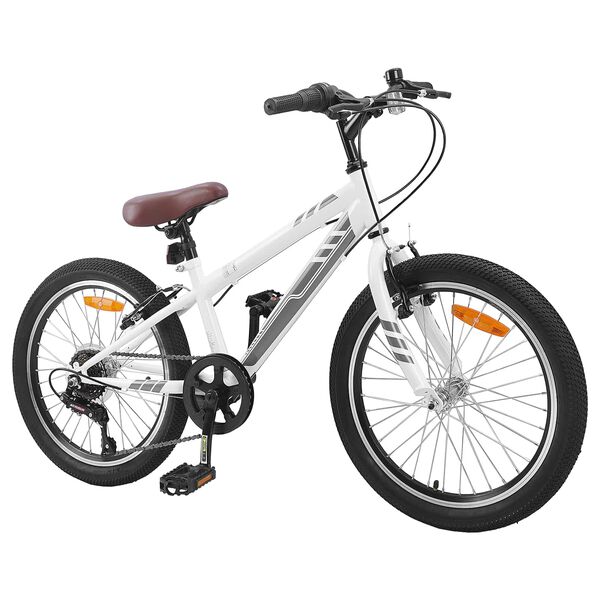 vidaXL V&eacute;lo de Montagne 24 Pouces 6-Speed pour les 8-12 ans Blanc