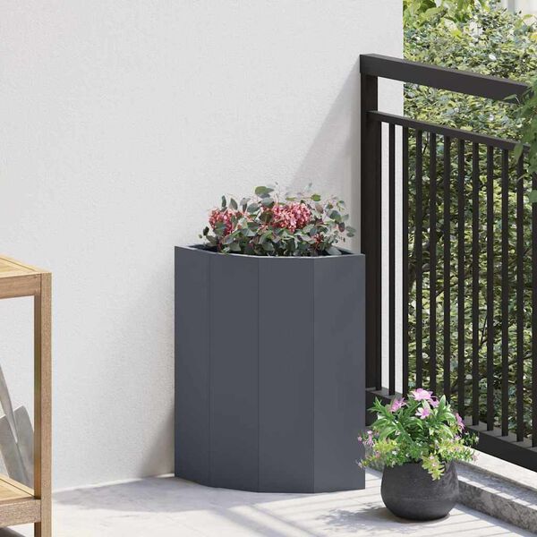 vidaXL Jardinière d'Angle Anthracite 30 x 30 x 50 cm Acier