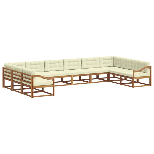 vidaXL Ensemble de canap&eacute;s d'ext&eacute;rieur 10 pcs Naturel et Cr&egrave;me