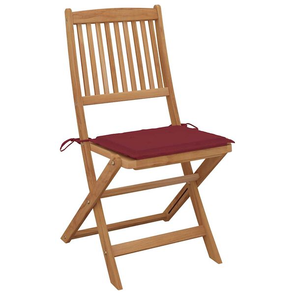 vidaXL Chaises pliables d'ext&eacute;rieur et coussins lot de 8 Bois d'acacia