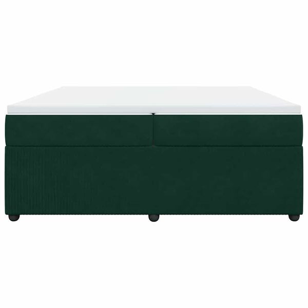 vidaXL Sommier &agrave; lattes de lit et matelas Vert fonc&eacute; 200x200cm Velours