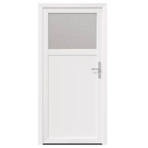 vidaXL Porte d'entr&eacute;e lat&eacute;rale 98 x 198 cm PVC Blanc