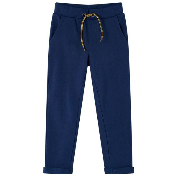 Pantalons pour enfants avec cordon de serrage bleu marine 128