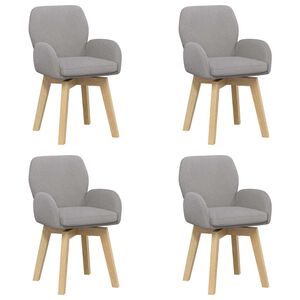 vidaXL Chaises de salle &agrave; manger pivotantes 4 pc Boucl&eacute; Gris clair