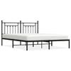 vidaXL Cadre de lit m&eacute;tal sans matelas et t&ecirc;te de lit noir 160x200 cm