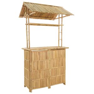 vidaXL Table de bar ext&eacute;rieure Naturel 115 x 95 x 214 cm Bambou