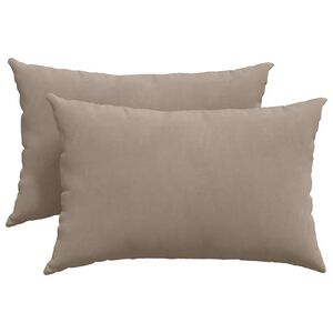 vidaXL Coussins de canap&eacute; 2 pcs Taupe 60 x 40 cm tissu