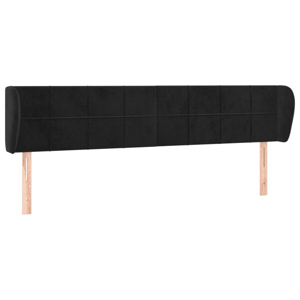 vidaXL T&ecirc;te de lit avec oreilles Noir 163x23x78/88 cm Velours