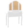 vidaXL Ensemble de coiffeuse et tabouret Blanc 100x40x146 cm Paulownia