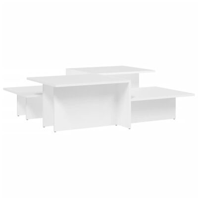 vidaXL Tables basses 2 pcs blanc bois d'ingénierie