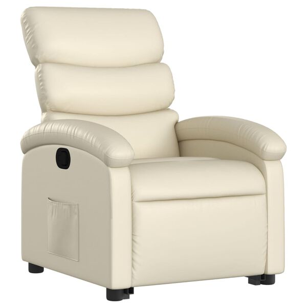 vidaXL Fauteuil inclinable Cr&egrave;me Similicuir