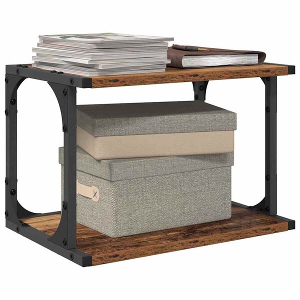 vidaXL Support d'imprimante Bois Ancien 41 x 28 x 33.5 cm