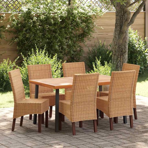 vidaXL Chaises à manger lot de 6 marron rotin naturel