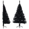 vidaXL Demi sapin de No&euml;l artificiel avec support Noir 120 cm PVC