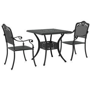 vidaXL Ensemble de tables de jardin 3 pcs Noir Aluminium coul&eacute;