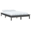 vidaXL Cadre de lit sans matelas gris bois de pin massif